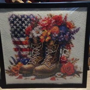 Patriotic Boots  3D Beaded Artwork